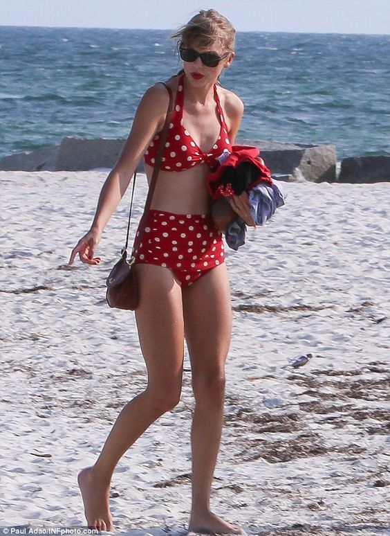 Red And White Polka Dot Two Piece Swimsuit